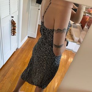 Black floral midi dress